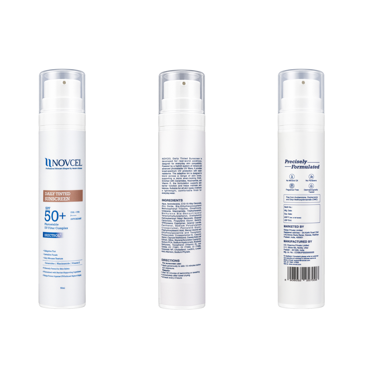 NOVCEL Daily Tinted Sunscreen SPF 50+ | IN-VIVO TESTED